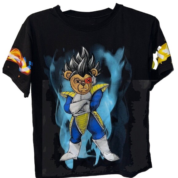 Fresh Laundry T-Shirt Boys Large Anime Robot Superhero Teddy Bear Short Sleeve - Picture 1 of 6